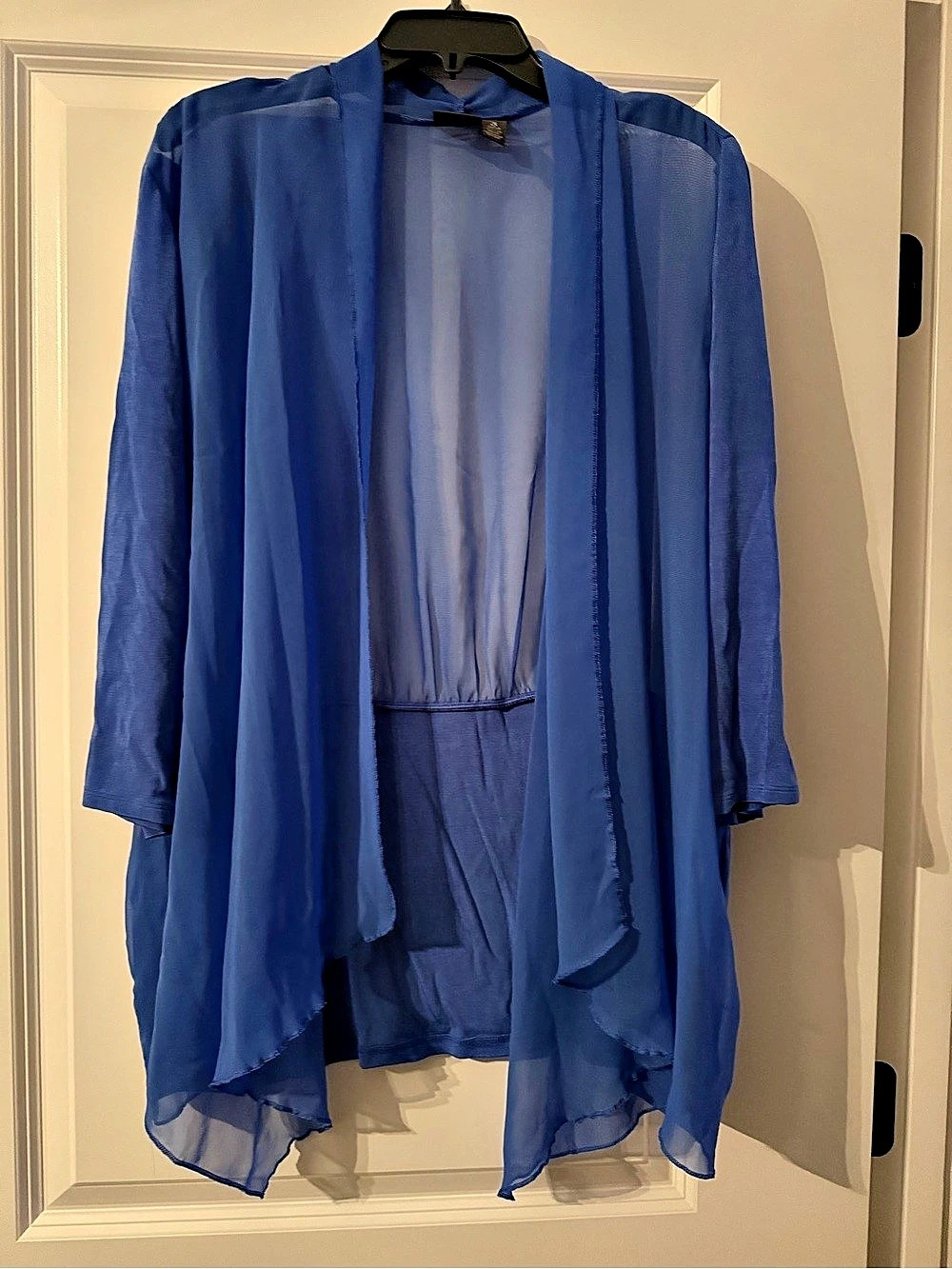 Chico's Travelers Blue Sheer Overlay Tunic Size XL